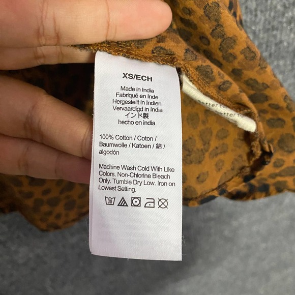Madewell Wrap Dress XXS Leopard Print Brown Flutter Short Sleeve Mini - Picture 11 of 13